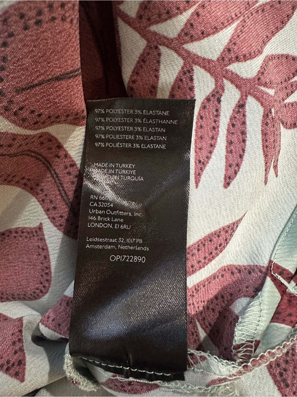 Anthropologie Square‑Neck Slip Dress – Mint Botanical Print – Size 1XL - Picture 13 of 14